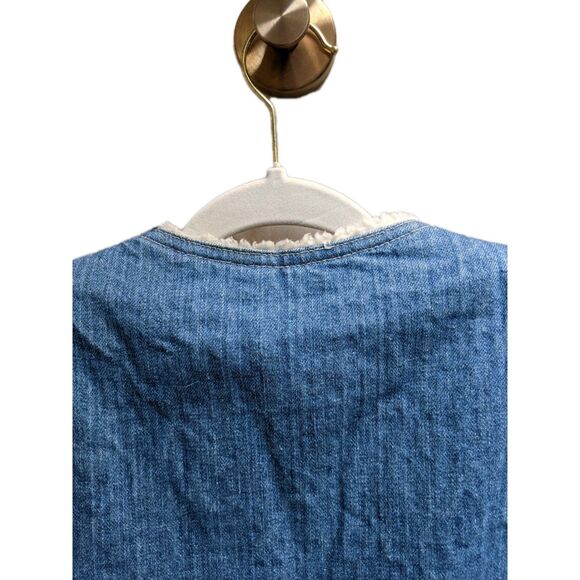 Vintage Levis Western Denim Vest Men Size S  Orange Tab Sherpa Lined USA 70s 80s - Picture 9 of 15